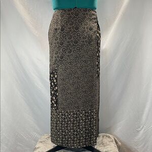 J. Jill Black and Brown Patterned Maxi Skirt
